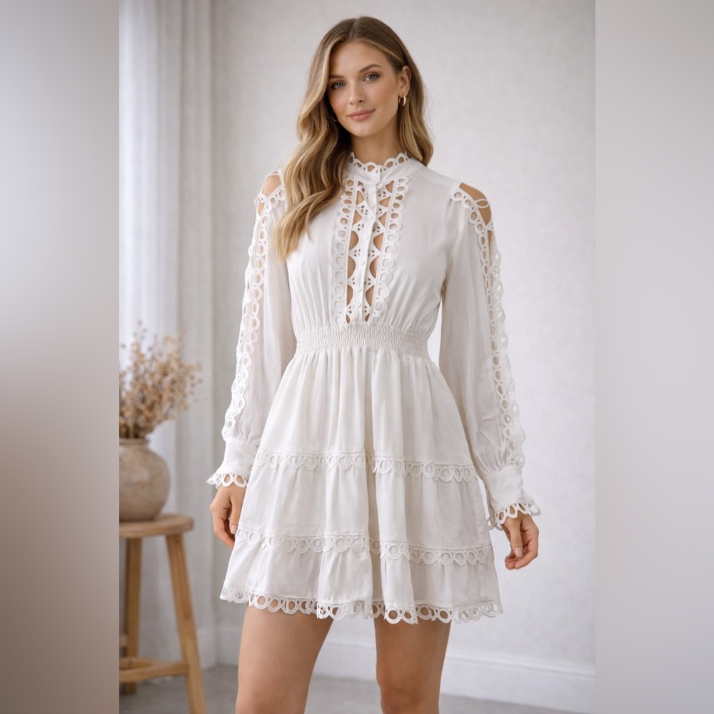 Elegant White Lace Dress